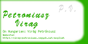 petroniusz virag business card